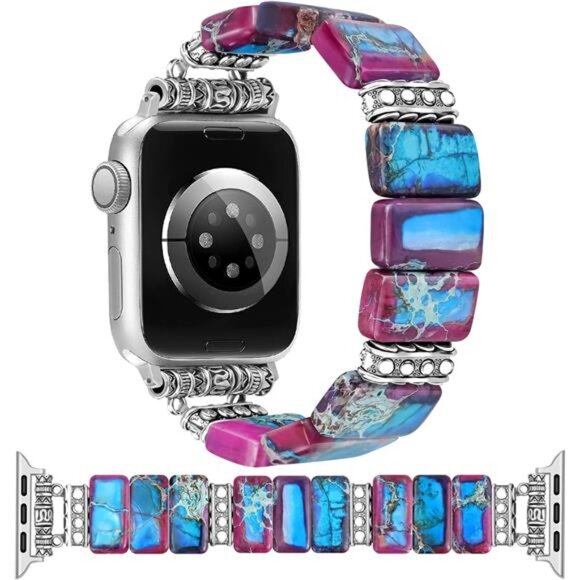NEW Boho Stone Purple Apple Watch Band - Picture 1 of 5